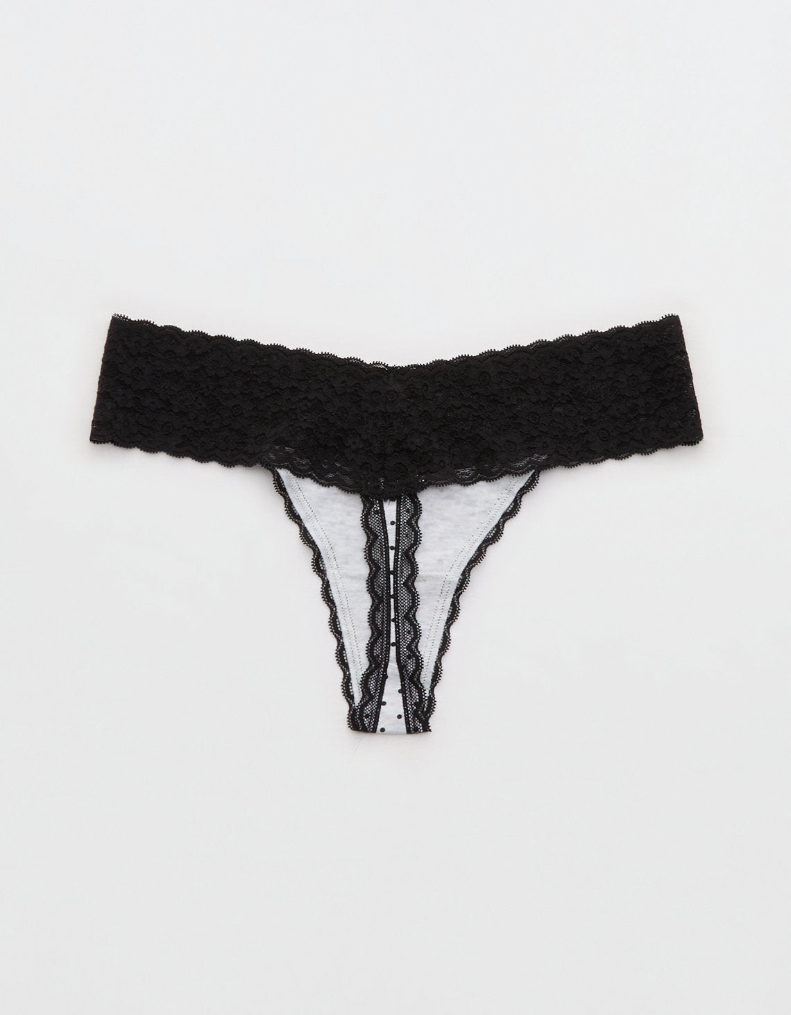 Thong Superchill de encaje de Algodón By Aerie - Gris 5442_7095_012_b