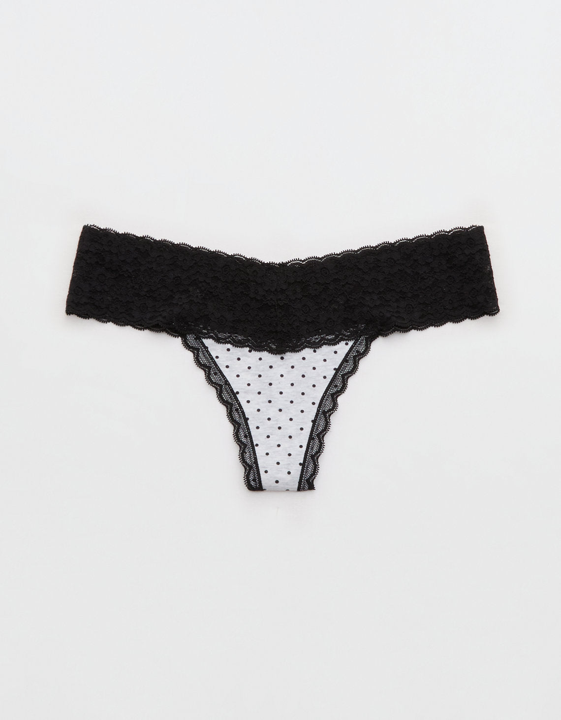 Thong Superchill de encaje de Algodón By Aerie - Gris 5442_7095_012_f