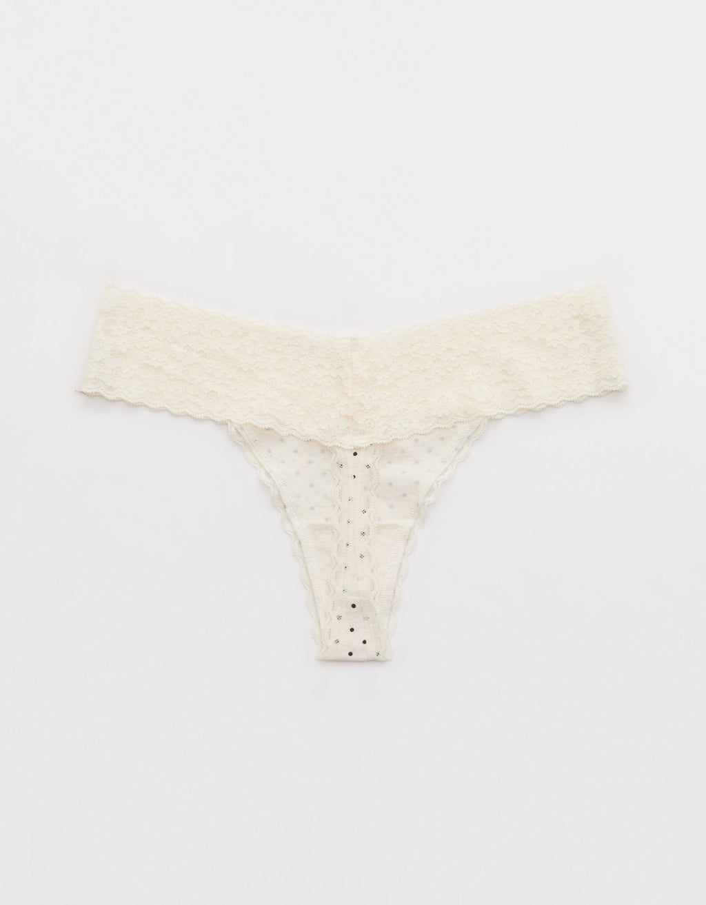 Thong Superchill de encaje de Algodón By Aerie - Blanco 5442_7095_062_b