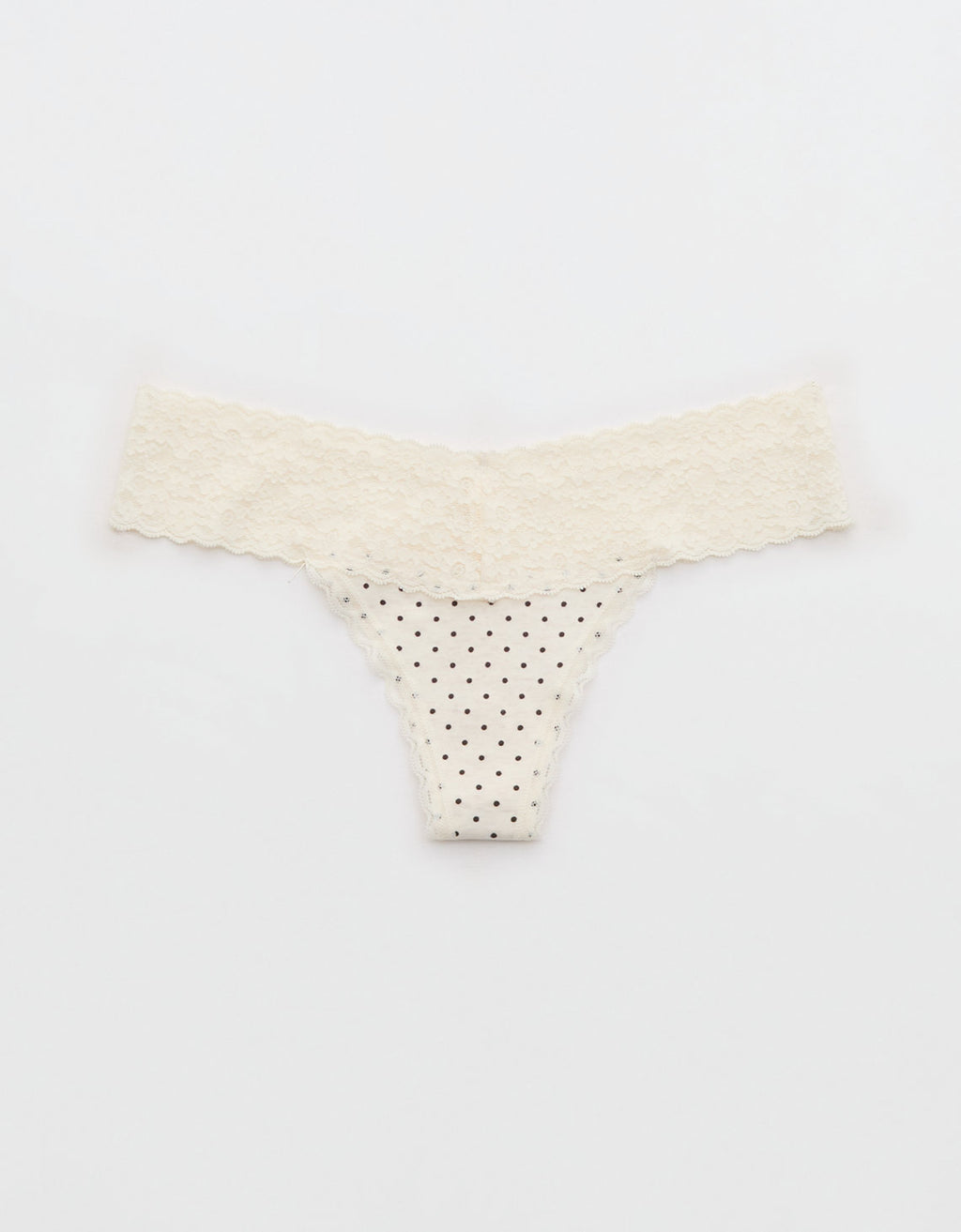 Thong Superchill de encaje de Algodón By Aerie - Blanco 5442_7095_062_f