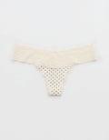 Thong Superchill de encaje de Algodón By Aerie - Blanco 5442_7095_062_f