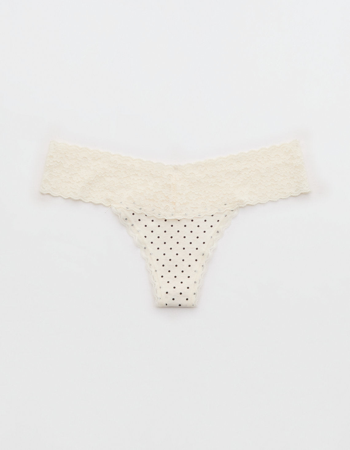 Thong Superchill de encaje de Algodón By Aerie - Blanco 5442_7095_062_f