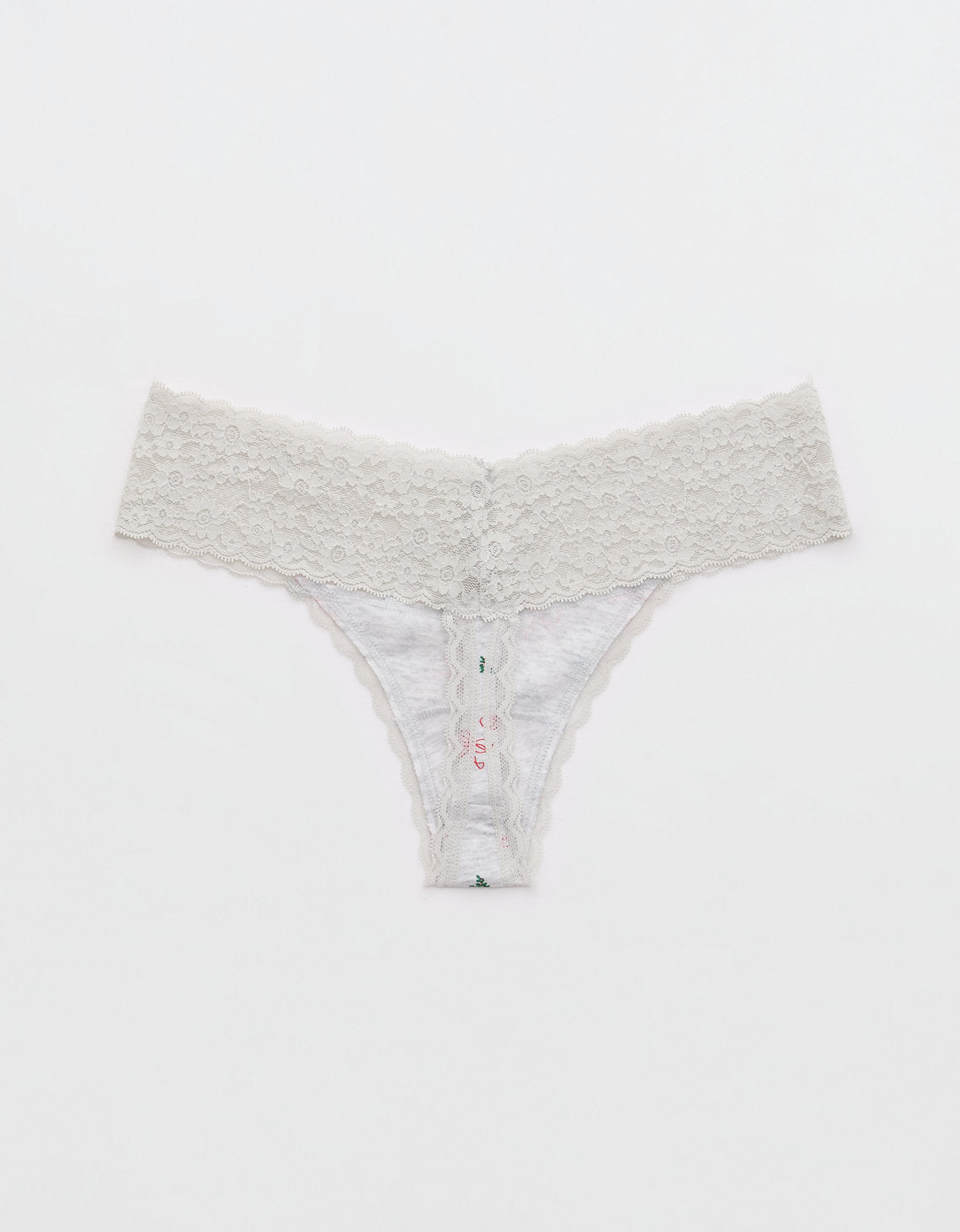Thong Superchill de encaje de Algodón By Aerie - Gris 5442_7095_092_b