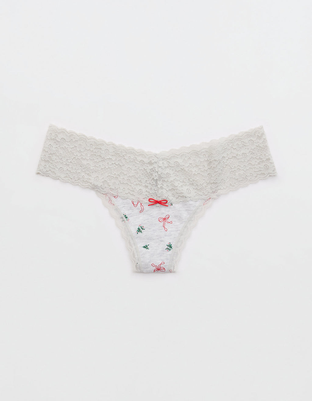 Thong Superchill de encaje de Algodón By Aerie - Gris 5442_7095_092_f