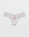Thong Superchill de encaje de Algodón By Aerie - Gris 5442_7095_092_f