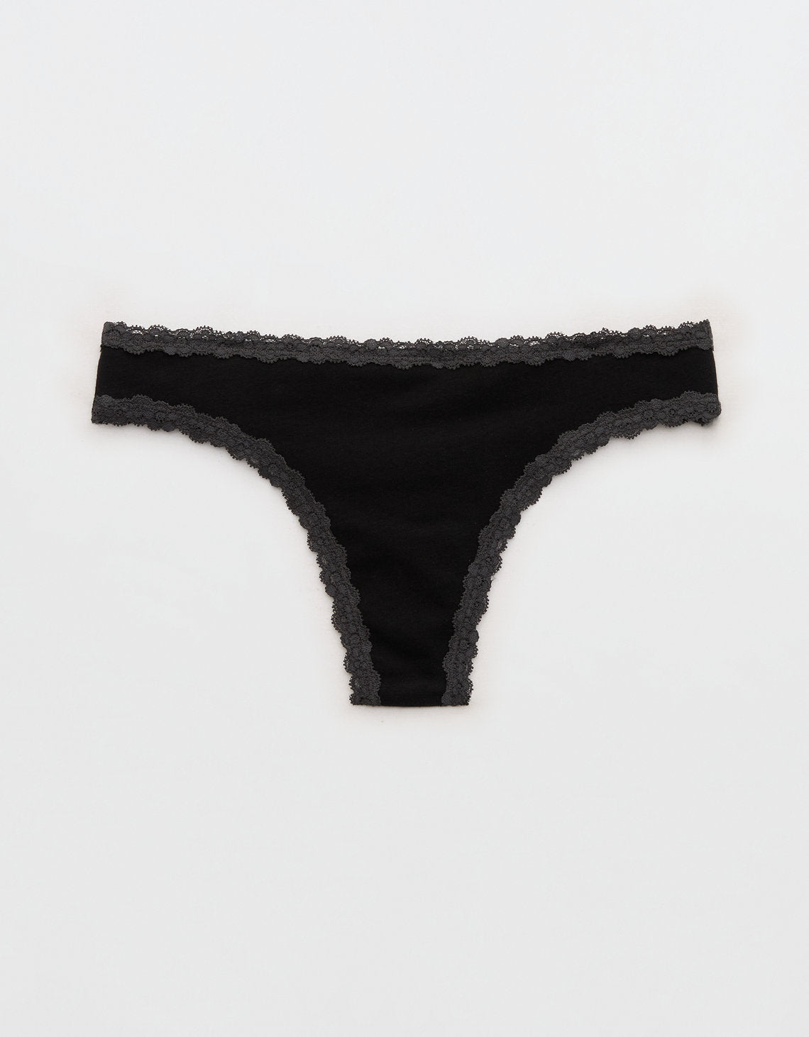 Ropa interior tanga de algodón superchill con encaje - Negro 5442_8637_073_f