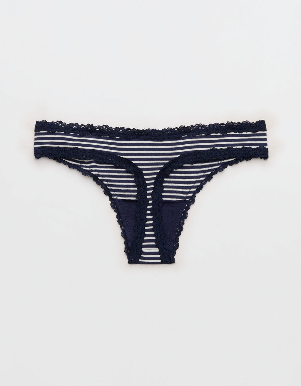Ropa interior tanga de algodón superchill con encaje - Azul 5442_8690_410_b