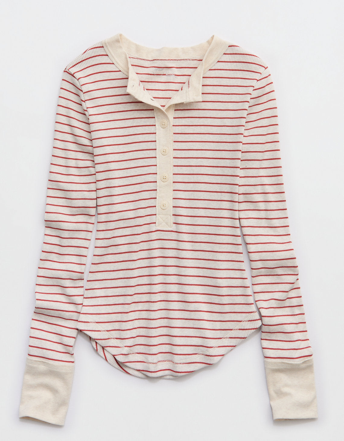 Suéter Henley de Aerie - Blanco 5493_3919_062_f