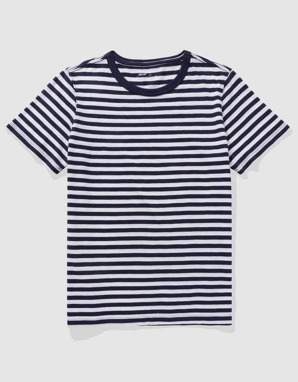 Camiseta Aerie de rayas manga corta para mujer - Azul
