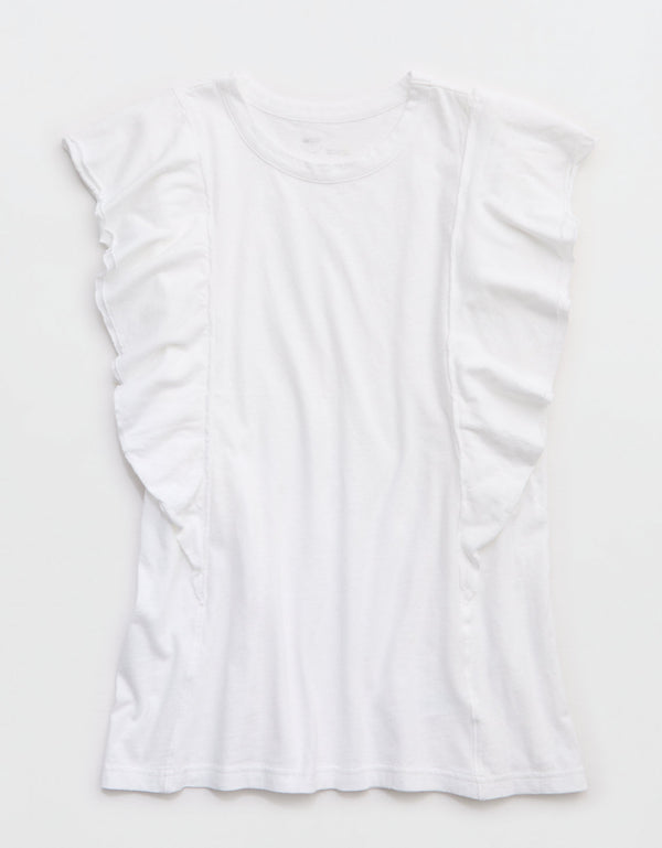 Camiseta con Mangas Onduladas Aerie - Blanco