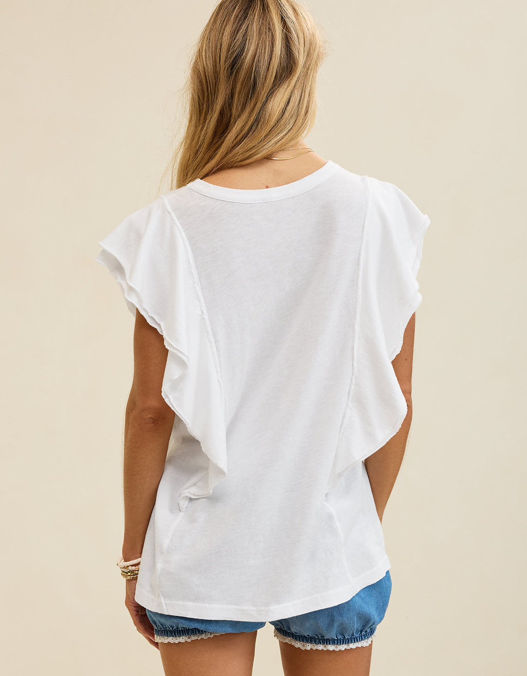 Camiseta con Mangas Onduladas Aerie - Blanco 5496_3805_100_ob