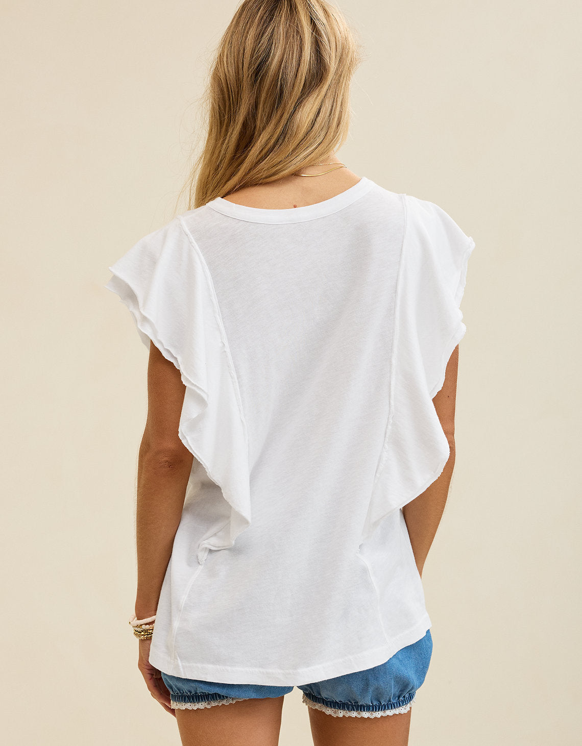 Camiseta con Mangas Onduladas Aerie - Blanco 5496_3805_100_ob