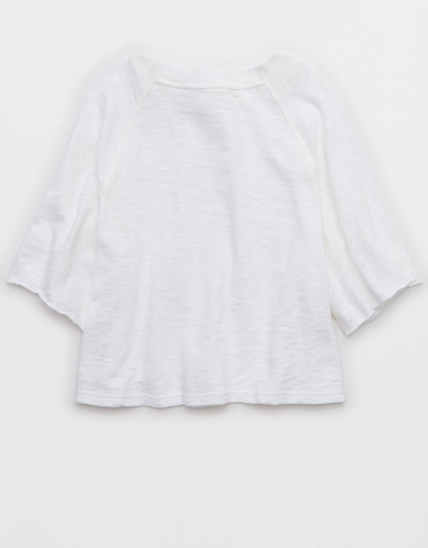 Camiseta cuello Redondo Aerie - Blanco