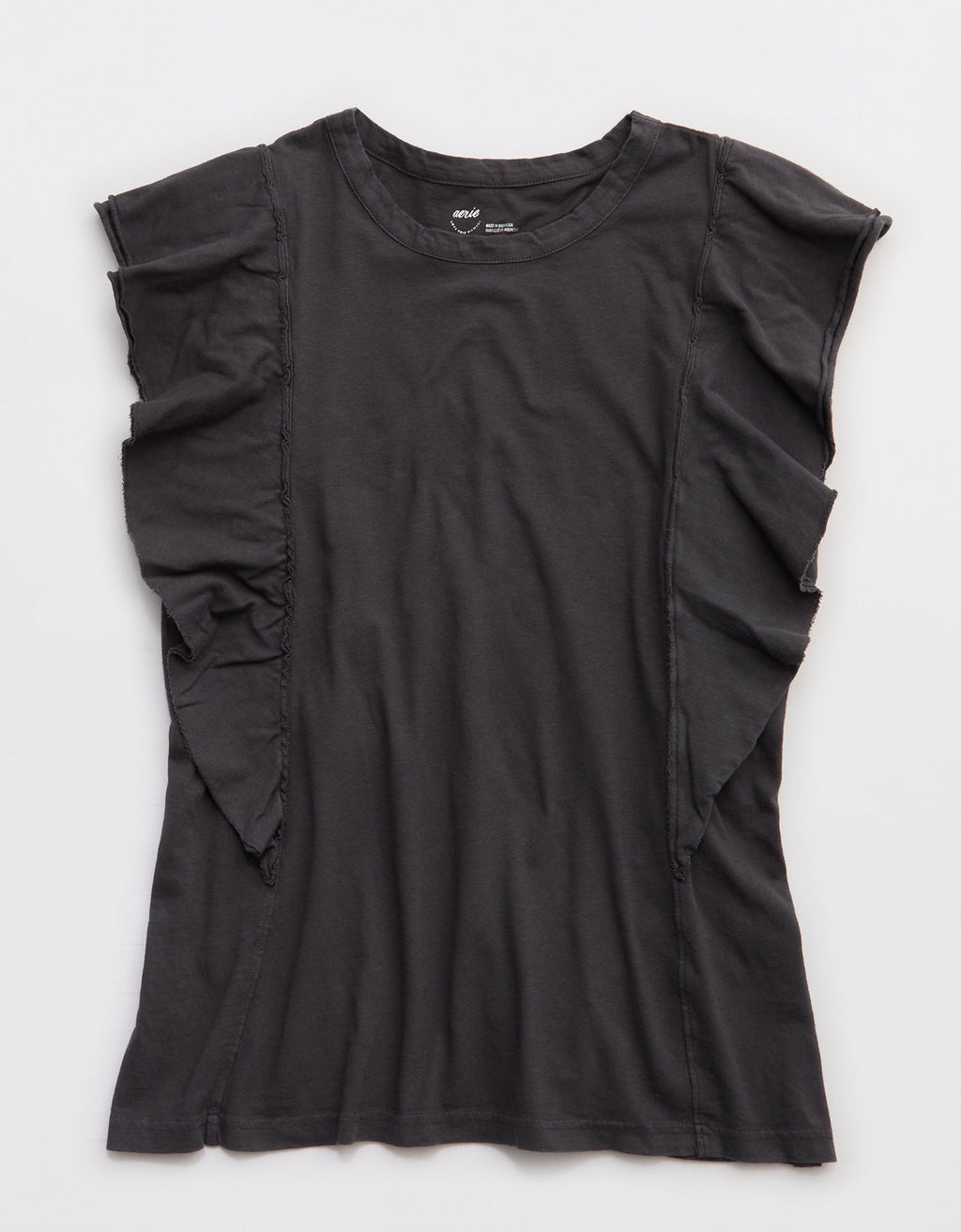 Camiseta con Mangas Onduladas Aerie - Gris 5496_3895_005_f
