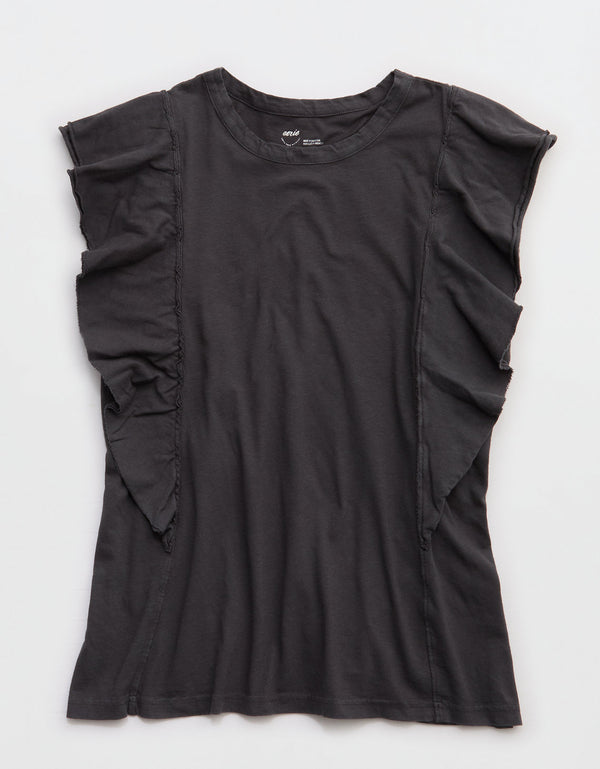 Camiseta con Mangas Onduladas Aerie - Gris