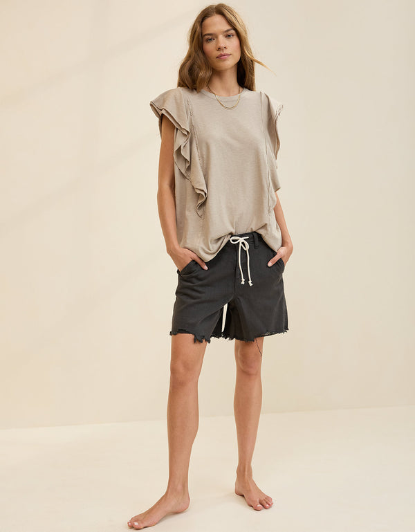 Camiseta con Mangas Onduladas Aerie - Gris
