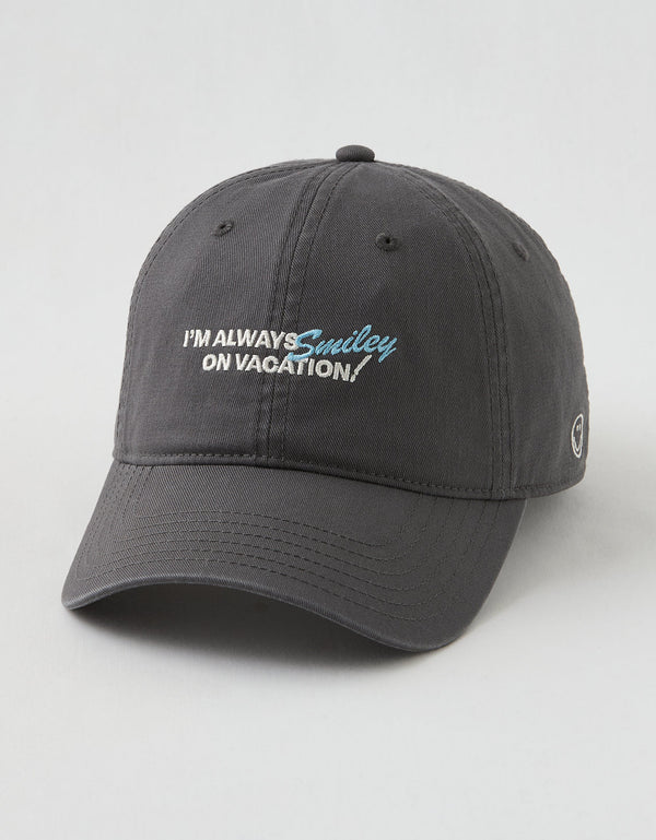 Gorra beisbolera con gráfico de mujer Aerie - Gris