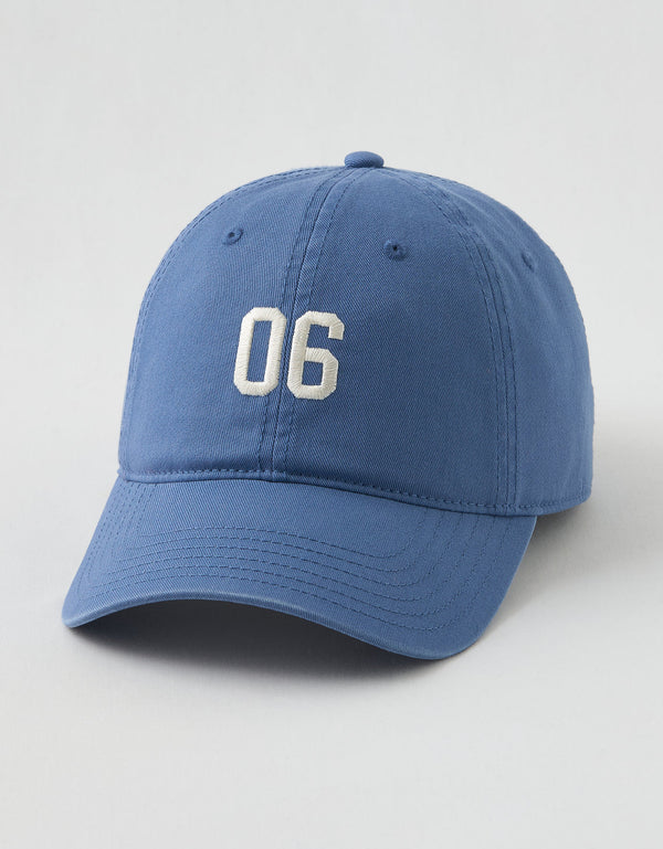 Gorra beisbolera con gráfico de mujer Aerie - Azul
