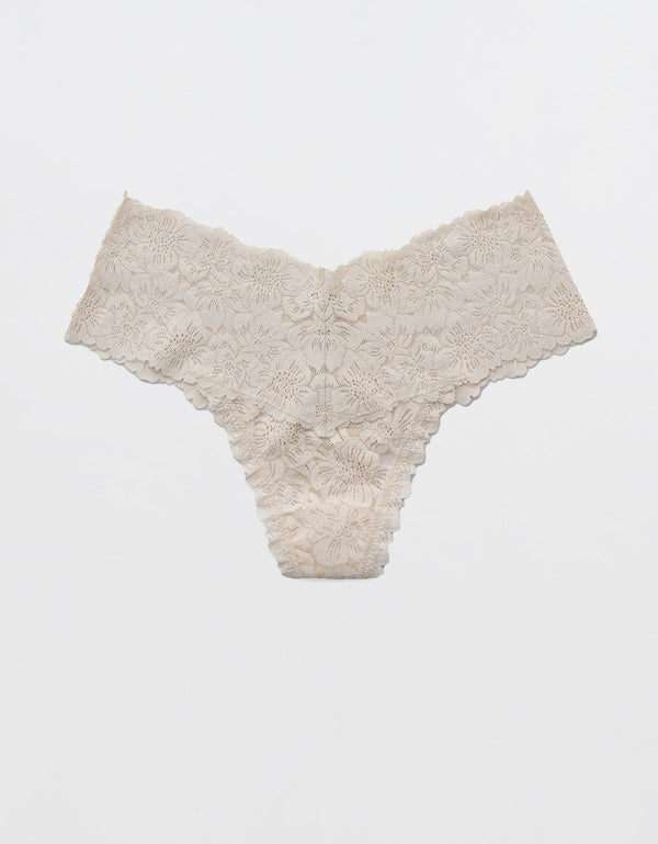 Tanga Hilo con Encaje Floral Rosey Show Off de Aerie - Generico
