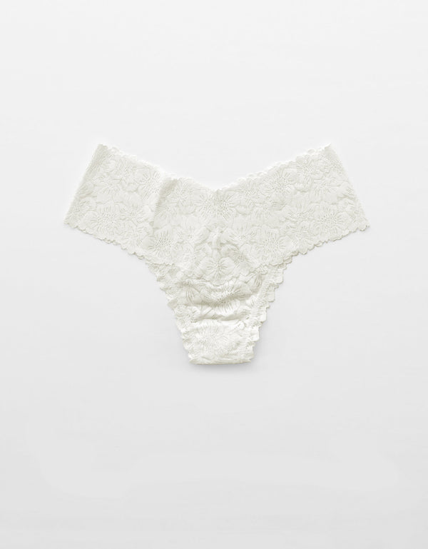 Tanga Hilo con Encaje Floral Rosey Show Off de Aerie - Generico