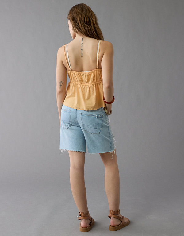 AE Strigid Denim Bermuda Short de 8 con Rasgados - Generico