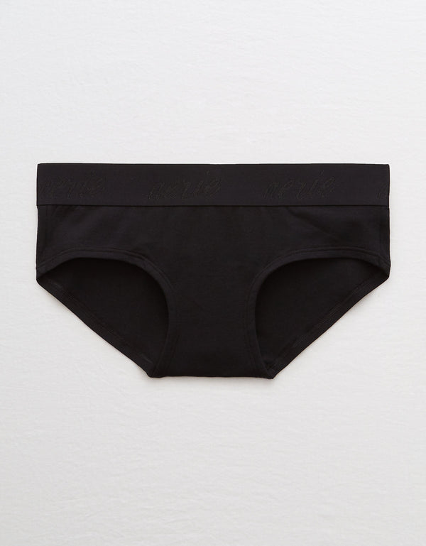 Undie Aerie Boybrief de algodón y encaje - Negro