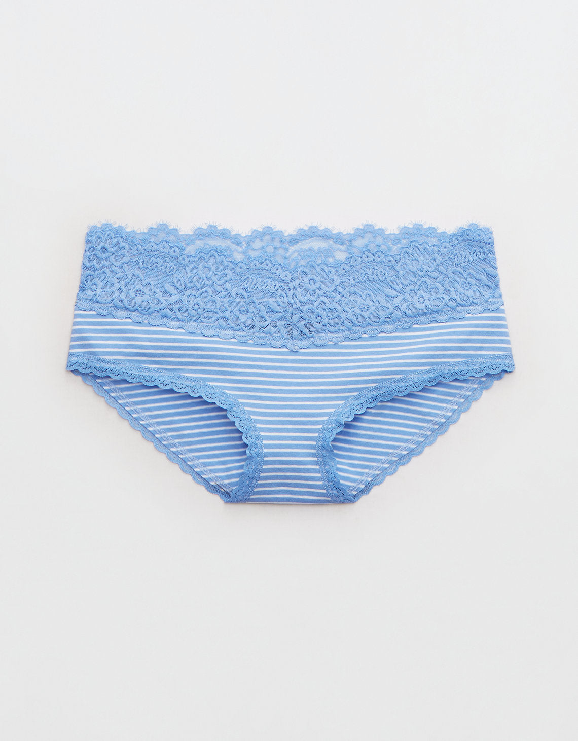 Undies Aerie en algodón con encaje deshilado - Azul 6443_6541_584_f
