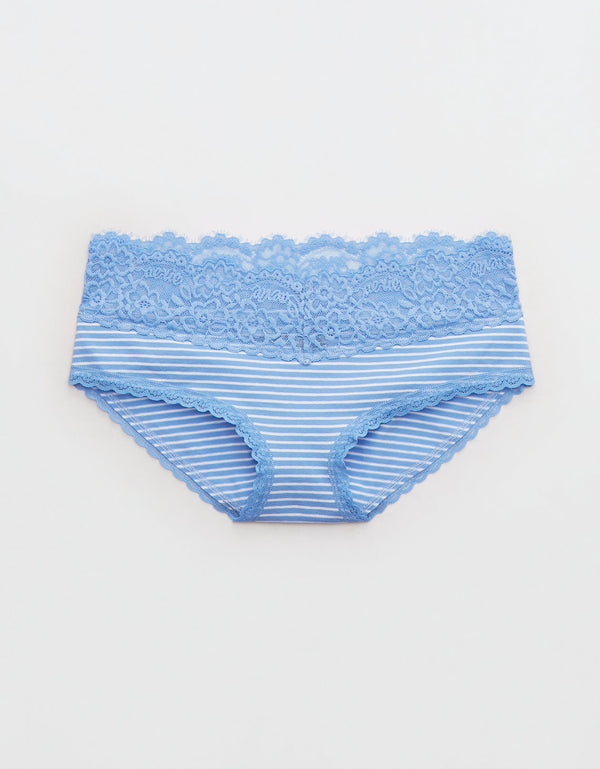 Undies Aerie en algodón con encaje deshilado - Azul