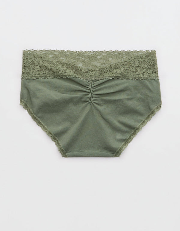 Panty Boyshort Algodón con Encaje Vintage Superchill de Aerie - Generico