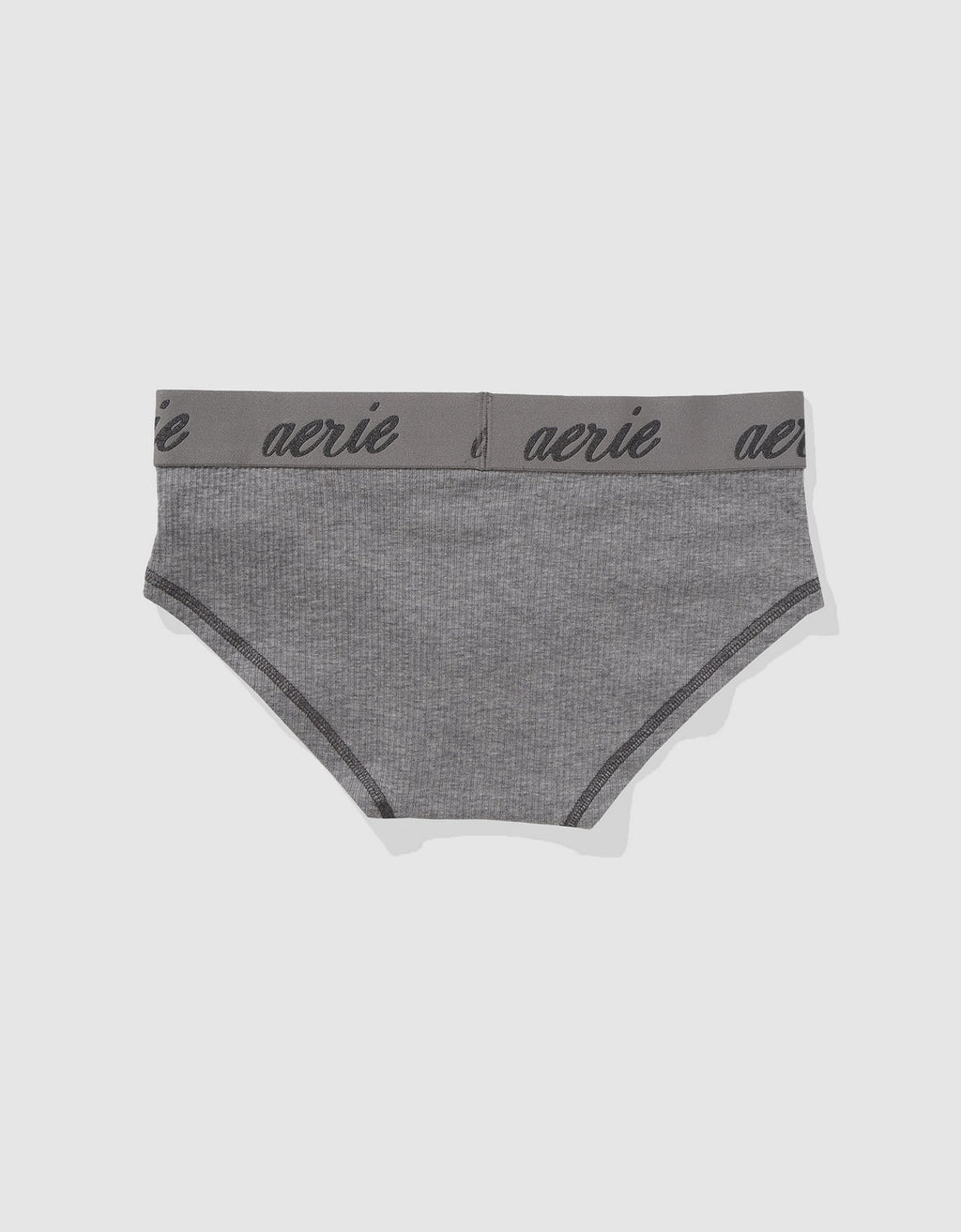 Panty Boybrief en Algodón Canalé con Logo Superchill de Aerie - Gris 6443_8210_030_b