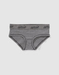 Panty Boybrief en Algodón Canalé con Logo Superchill de Aerie - Gris 6443_8210_030_f