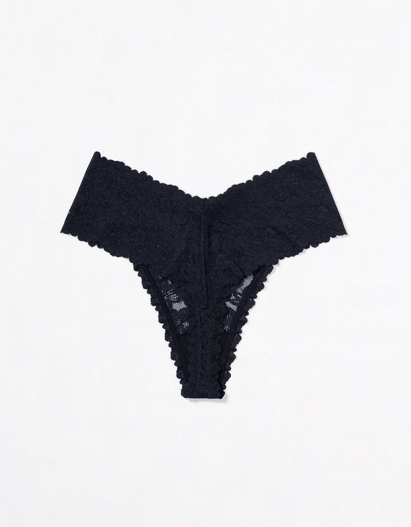 Thong Show Off Rosey en encaje By Aerie - Negro