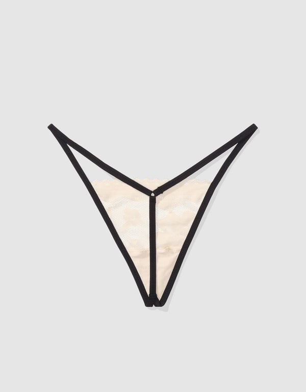 Presume tanga de encaje femenino - Gris
