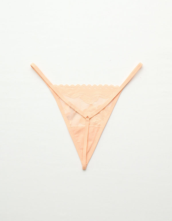 Presume tanga de encaje femenino - Naranja