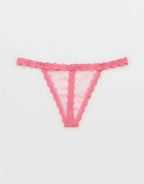 Thong Show Off Daisy Mesh By Aerie - Rosa