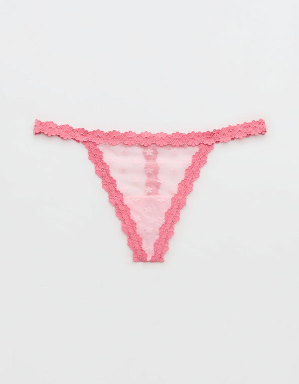 Thong Show Off Daisy Mesh By Aerie - Rosa