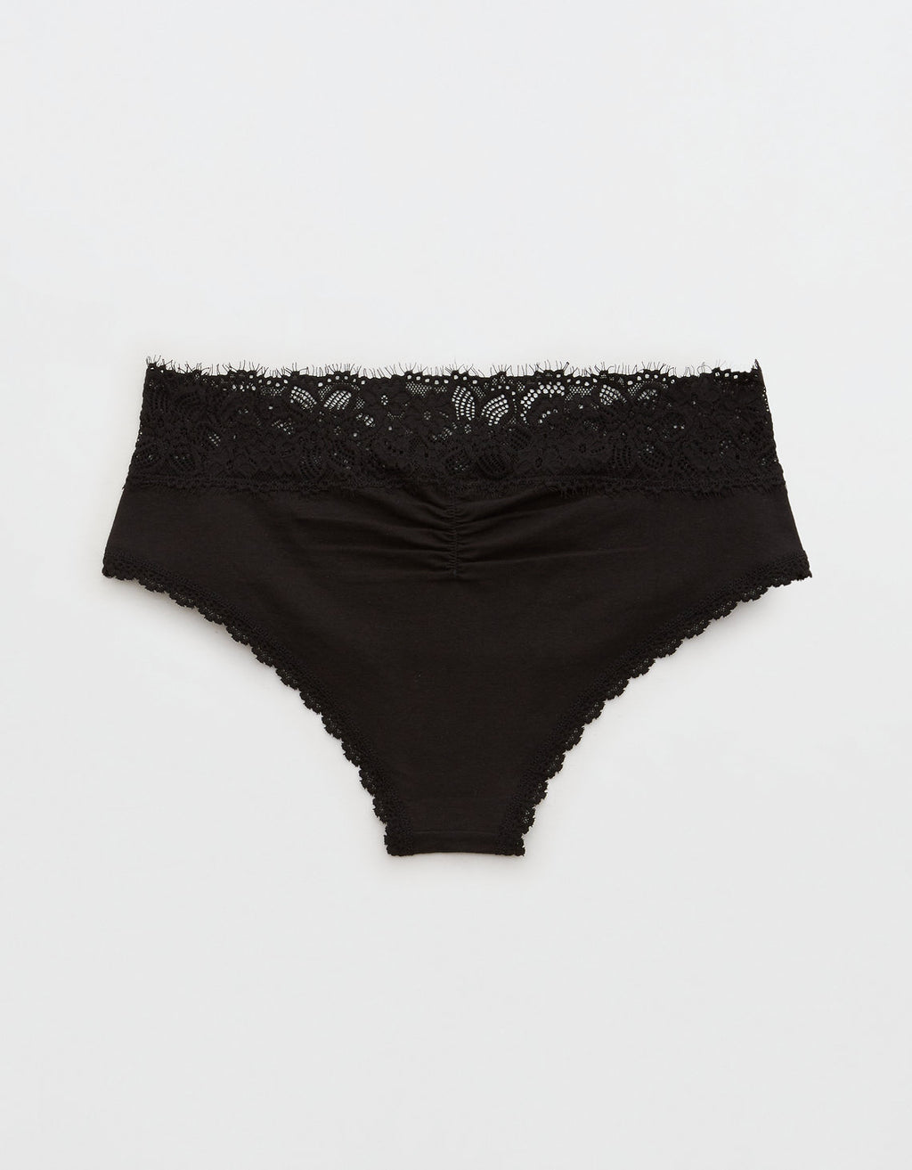 Undies Aerie en algodón con encaje deshilado - Negro 7442_6880_073_b