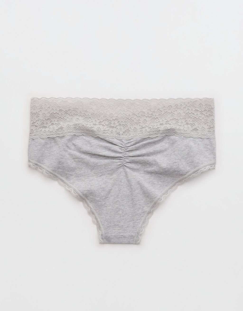 Panty Cheeky Algodón con Encaje Vintage Superchill de Aerie - Gris 7442_7089_012_b