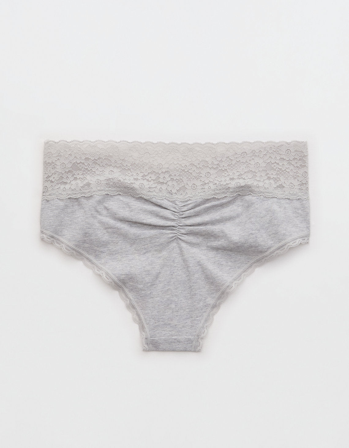 Panty Cheeky Algodón con Encaje Vintage Superchill de Aerie - Gris 7442_7089_012_b