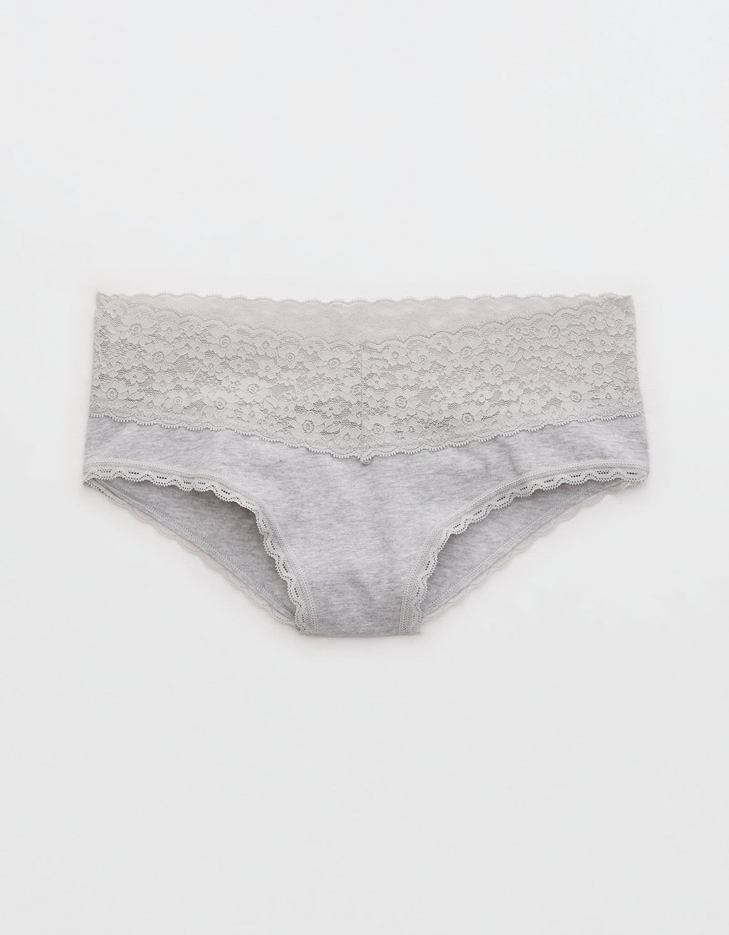 Panty Cheeky Algodón con Encaje Vintage Superchill de Aerie - Gris 7442_7089_012_f