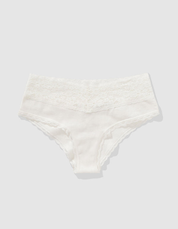 Panty Cheeky Algodón con Encaje Vintage Superchill de Aerie - Generico