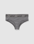Panty Cheeky en Algodón Canalé con Logo Superchill de Aerie - Gris 7442_8211_030_f
