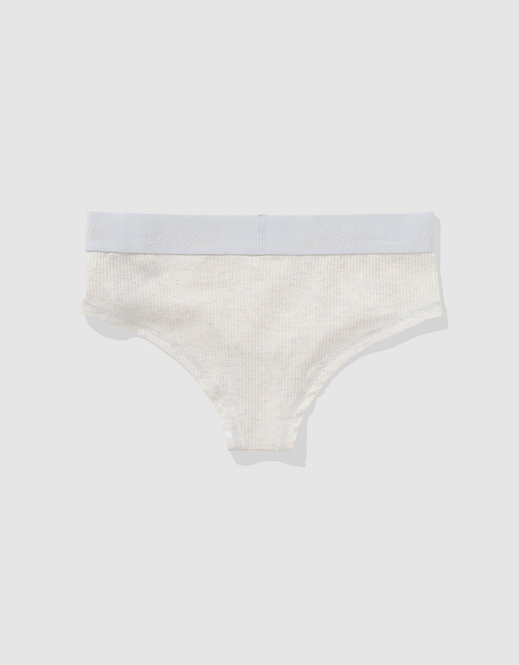 Panty Cheeky en Algodón Canalé con Logo Superchill de Aerie - Blanco 7442_8211_062_b