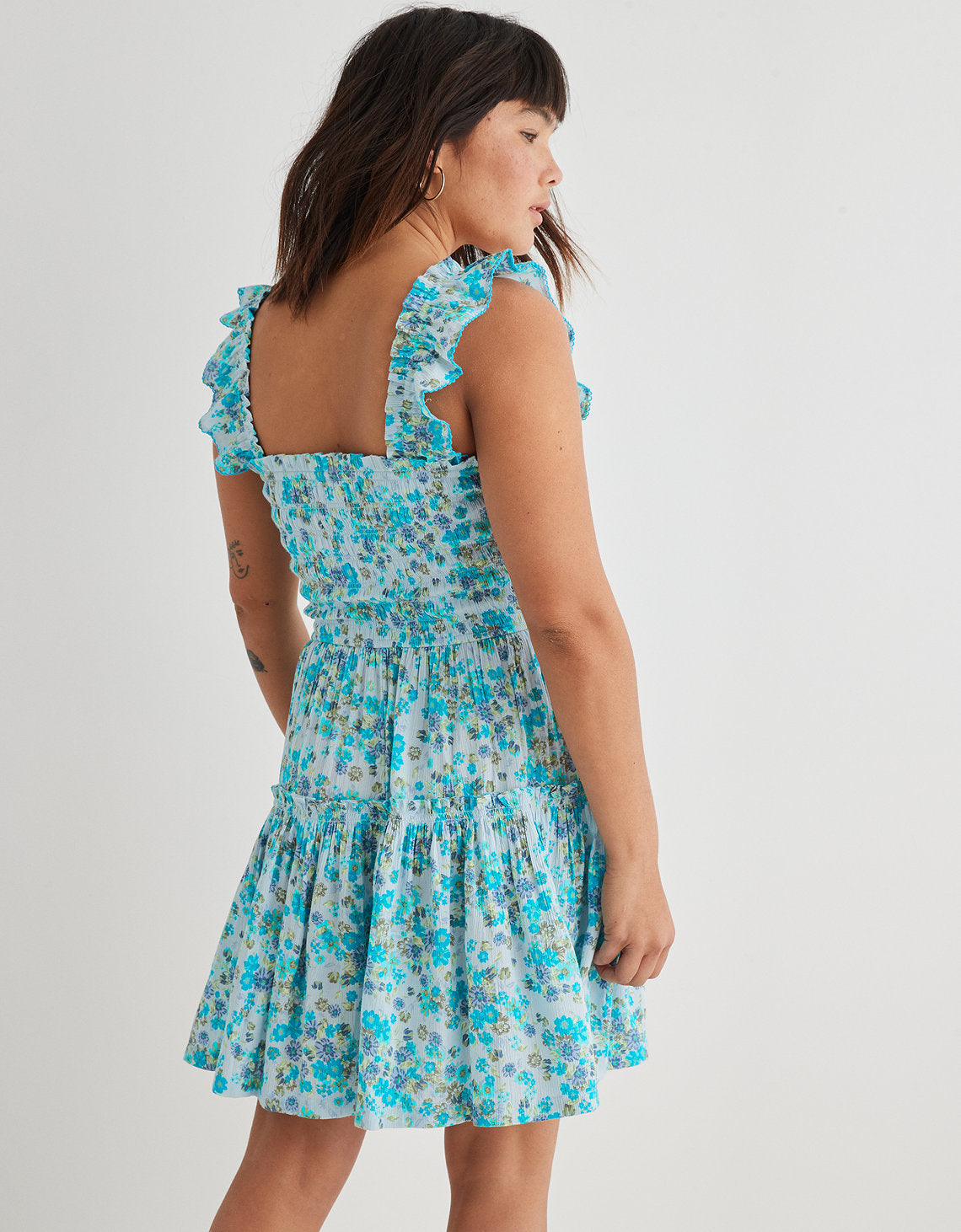 Vestido midi con estampado Floral Mujer Aerie - Azul 7495_1760_461_ob