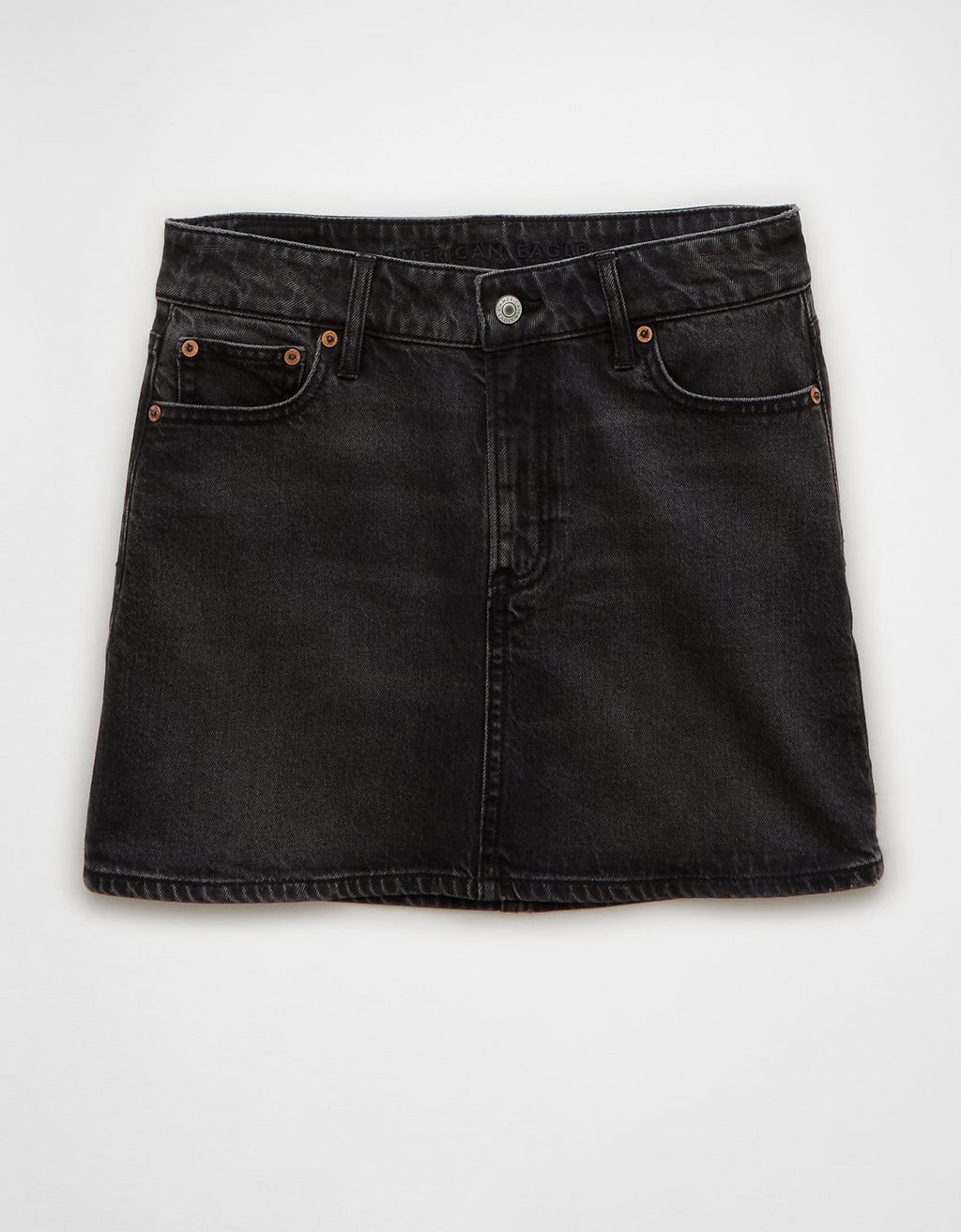 Falda Mini en Denim Flex de Tiro Alto para Mujer - Negro 8332_5097_001_f