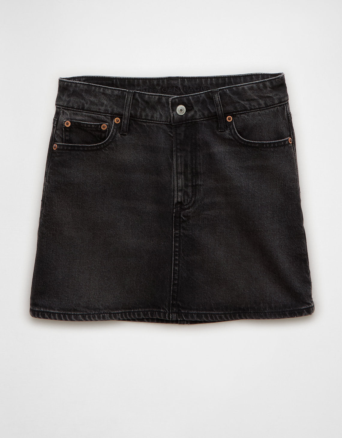 Falda Mini en Denim Flex de Tiro Alto para Mujer - Negro 8332_5097_001_f
