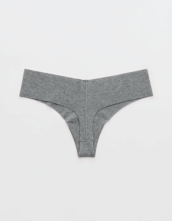 Thong Superchill No Show de Algodón By Aerie - Gris