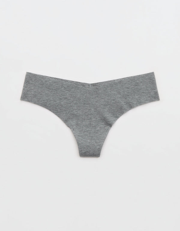 Thong Superchill No Show de Algodón By Aerie - Gris