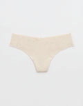 Thong Superchill No Show de Algodón By Aerie - Blanco 8443_8183_062_f