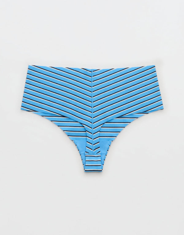 Superchill sin espectáculo Algodón ropa interior tanga de tiro medio - Azul